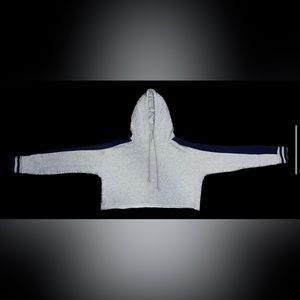 Medium pacsun cropped grey hoodie with navy blue cuffs and lined on arms